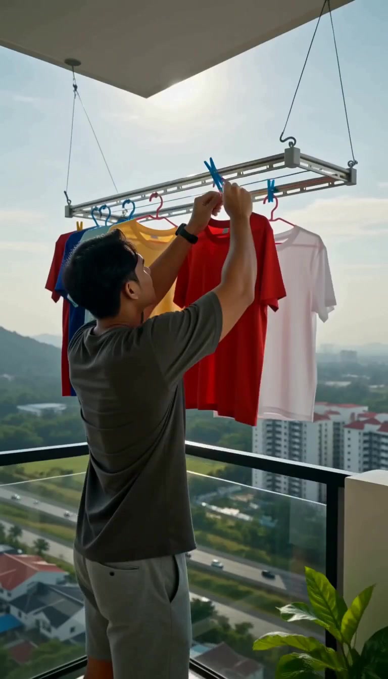 AI-generated clip: Cuaca Malaysia memang tunggu kita jemur baju baru nak hujan 😂